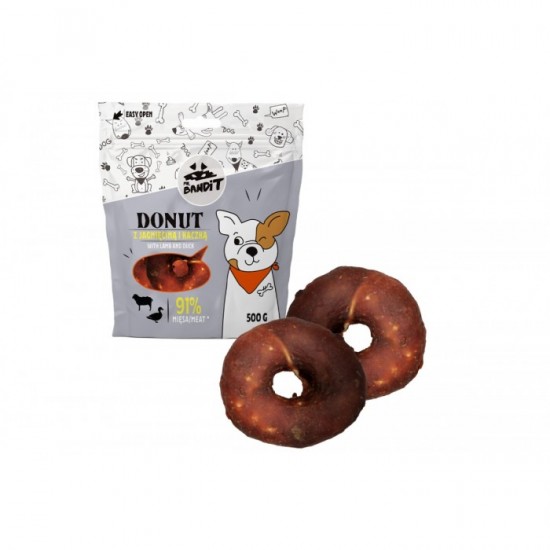 Recompense pentru caini Mr. Bandit Donut, miel si rata, 500 g