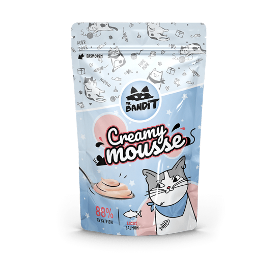 Recompense pentru pisici Mr. Bandit CAT Creamy Mousse, somon, 60 g