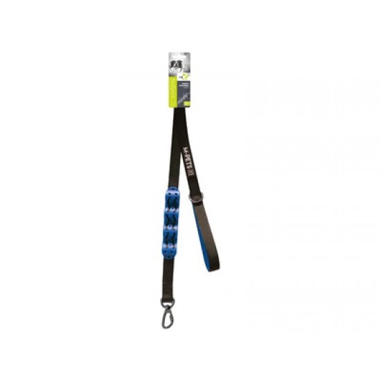 Lesa cu amortizor FLEX  M-PETS, negru & albastru, 2.5 cm x 120 cm