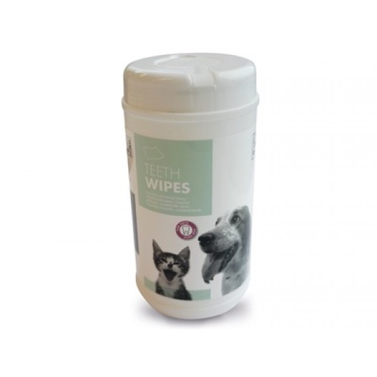 Servetele pentru igiena dintilor Teeth Wipes  M-PETS, 18x20,5 cm, 80 buc