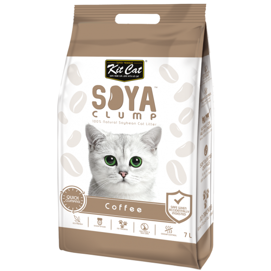 Asternut igienic pentru pisici KIT CAT SOYA CLUMP - Coffee- 7L