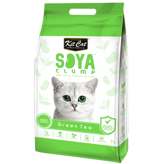 Asternut igienic pentru pisici KIT CAT SOYA CLUMP - Green Tea- 7L