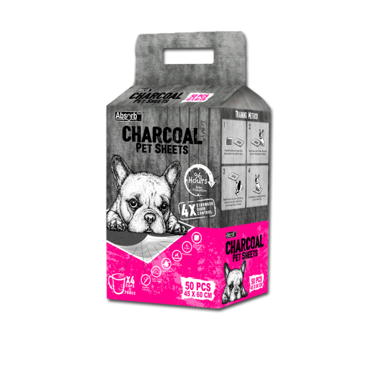 Charcoal Pet Sheets- M (45 x 60 cm)- 50 BUC