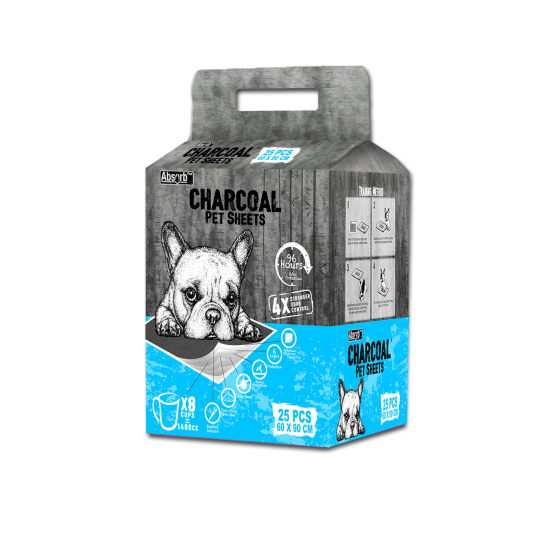 Charcoal Pet Sheets- L (60 x 90 cm)- 25 BUC