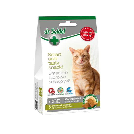 Snack pentru vitalitate crescuta, Dr. Seidel,  pentru pisici, (cu CBD), 50 g