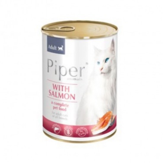 Hrana umeda pentru pisici, Piper Cat, carne de somon, 400 g
