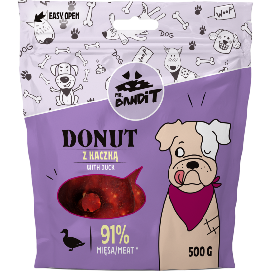 Recompense pentru caini Mr. Bandit Donut, rata, 500g