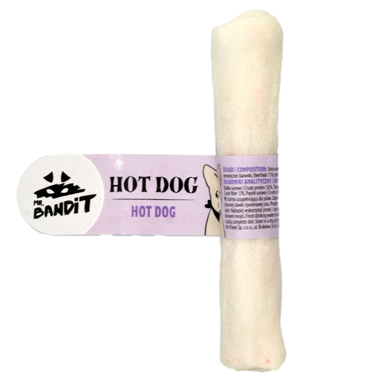 Recompense pentru caini Mr. Bandit Hot Dog, piele de vita
