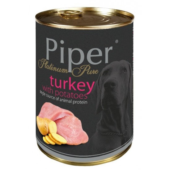 Hrana umeda Piper Platinum Pure, Curcan si Cartofi, 400 g
