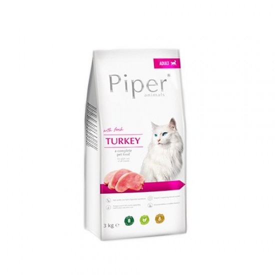 Hrana uscata pentru pisici Piper Adult, carne de curcan, 3kg