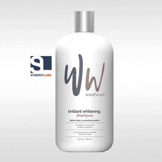 Sampon pentru blana alba Brilliant Whitening Woof Wash, Synergy Labs, 709 ml