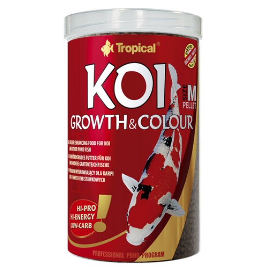 KOI Growth & Colour pellet M Tropical Fish, 5L/1.6 KG
